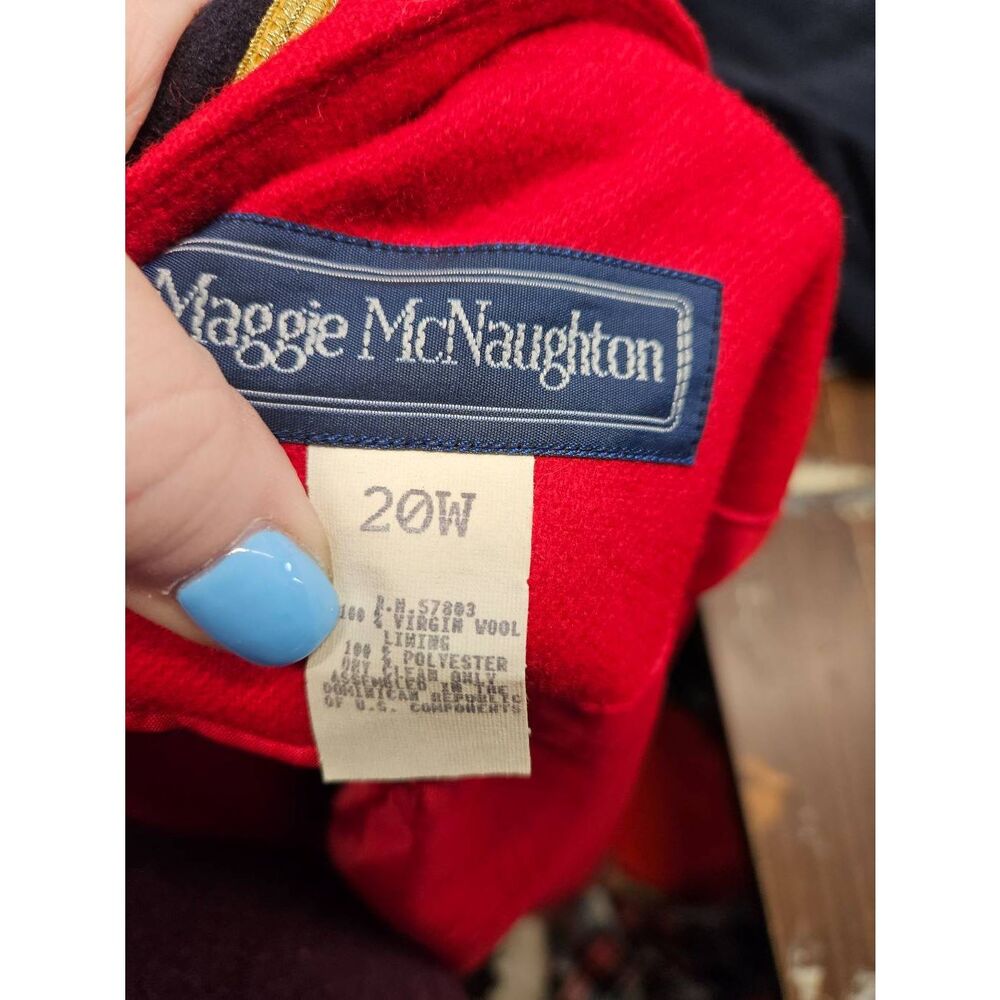 Maggie Mcnaughton Red Wool Military Blazer Womens Size 20 - Picture 7 of 9